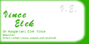 vince elek business card